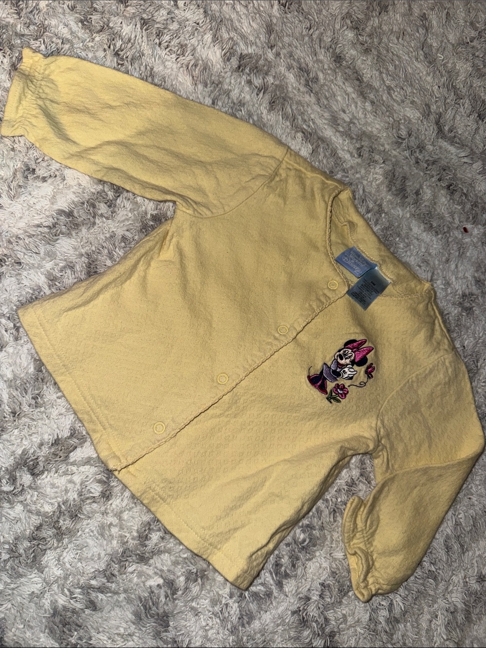 24m Disney vintage Yellow Minnie Mouse Embroidered Cardigan